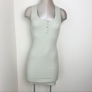 GUESS Ribbed Mini Tank Dress in salvia sage Size XL extra large soft green